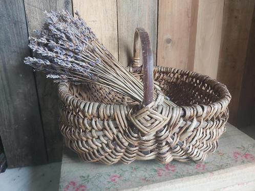 Prachtig klein frans oud wilgentenen handvat oogst/plukmand, Antiek en Kunst, Antiek | Woonaccessoires, Ophalen of Verzenden