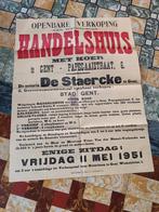 verkoopaffiche handelshuis Gent papegaaistraat 6 1951, Ophalen of Verzenden