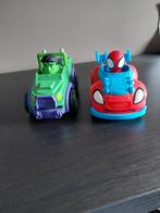 racewagen hulk en spiderman met 2 schietstukjes, Comme neuf, Enlèvement