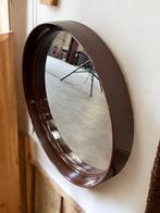 Vintage ronde bruine spiegel space age, Antiek en Kunst, Ophalen of Verzenden