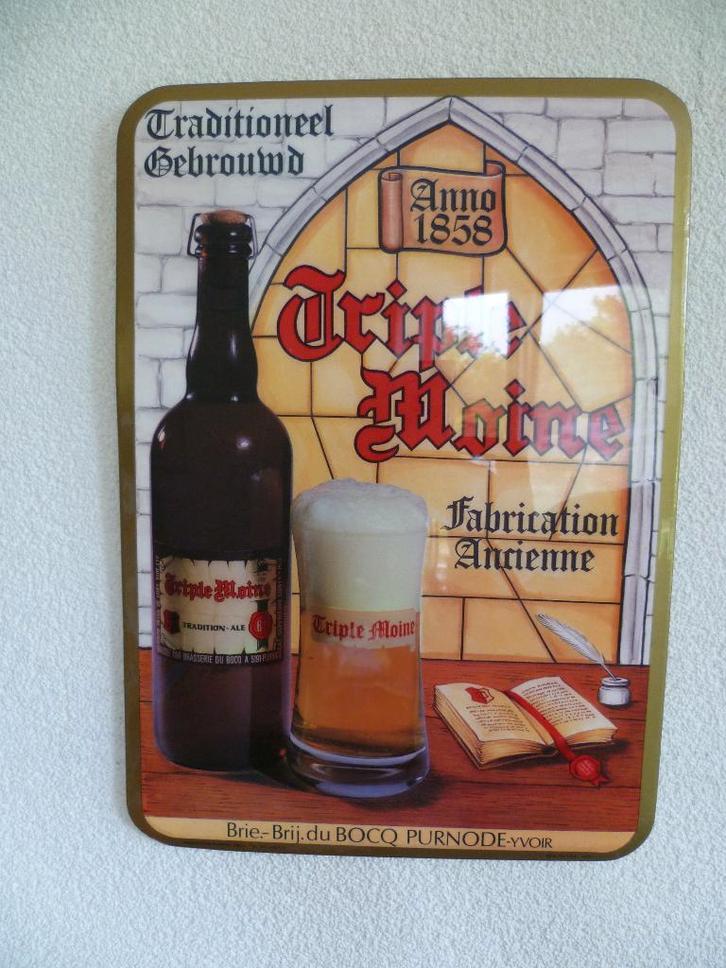 GLACOIDE RECLAME BORD"TRIPLE MOINE"UIT 1983, Collections, Marques & Objets publicitaires, Comme neuf, Panneau publicitaire, Enlèvement ou Envoi