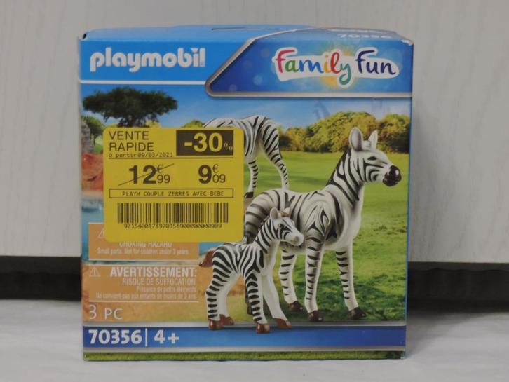 Playmobil FamilyFun Couple de Zèbres avec Bébé 70356 NEUF, Kinderen en Baby's, Speelgoed | Playmobil, Nieuw, Complete set, Ophalen of Verzenden