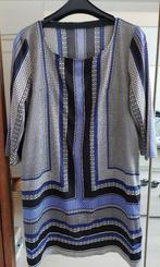 robe tunique, aspect soie, motif classe géométrique damier, Comme neuf, Bleu, Taille 42/44 (L), Enlèvement ou Envoi