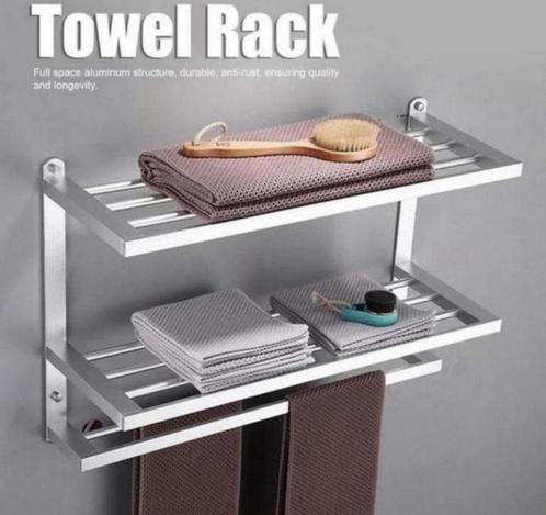 Badkamer Handdoekrek Wandmontage handdoek droog rek Zilver, Huis en Inrichting, Badkamer | Badtextiel en Accessoires, Nieuw, Handdoekenrek