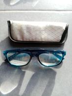 nieuw blauw leesbril bril leessterkte +2,5 in etui (unisex), Ophalen of Verzenden, Nieuw, Blauw, Leesbril
