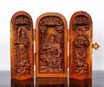 Autel de voyage - Triptyque - Bodhisattva Guan Yin et Guan Y, Antiquités & Art, Enlèvement ou Envoi
