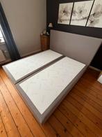 Onderstel boxspring met hoofdbord taupe, Ophalen, Gebruikt, Overige kleuren, Tweepersoons