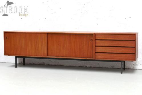 XXL Teak Sideboard Wilhelm Renz Jaren 60 Vintage Design, Maison & Meubles, Armoires | Dressoirs, Utilisé, 200 cm ou plus, 25 à 50 cm