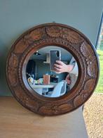 Superbe miroir circulaire, début 20ème.  Chêne sculpté, Enlèvement ou Envoi