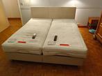 Lattenbodem bed boxspring matras elektrisch topkwaliteit, Beige, Comme neuf, Enlèvement, 180 cm