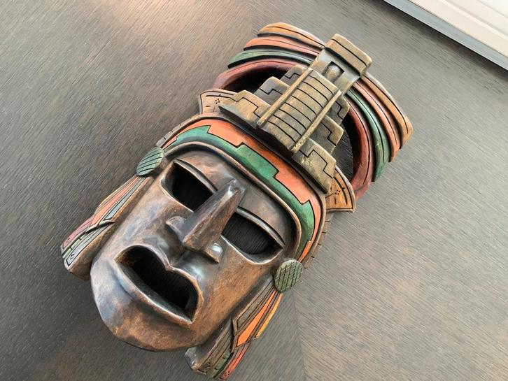 Prehispanisch houten masker | Maya Azteekse stijl, Antiquités & Art, Art | Sculptures & Bois, Enlèvement ou Envoi