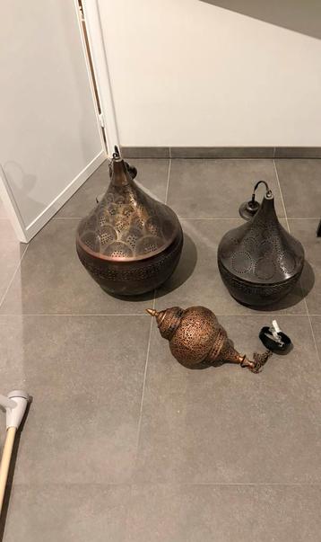 3 Oosterse filigraan lampen beschikbaar voor biedingen