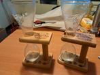 Setje 2 kwak glazen in houder, Verzamelen, Glas en Drinkglazen, Ophalen of Verzenden, Zo goed als nieuw, Bierglas