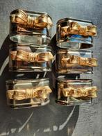 rond de serviette en métal argenté avec nœud doré, Envoi