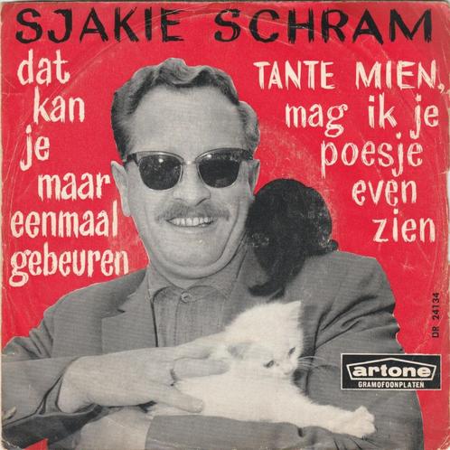 45T: Sjakie Schram: Tante Mien, mag ik je poesje even zien, Cd's en Dvd's, Vinyl | Nederlandstalig, Gebruikt, Overige formaten