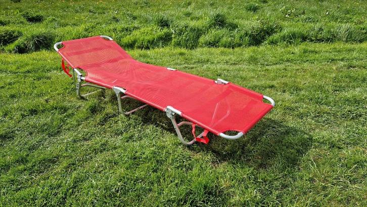 Chaise longue👍Pliant👍Pratique👍Très léger👍, Jardin & Terrasse, Chaises longues, Comme neuf, Aluminium, Pliant, Réglable, Enlèvement ou Envoi