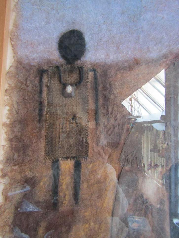 Buitengewoon schilderij en collage met gemengde media, Antiek en Kunst, Kunst | Schilderijen | Abstract, Ophalen