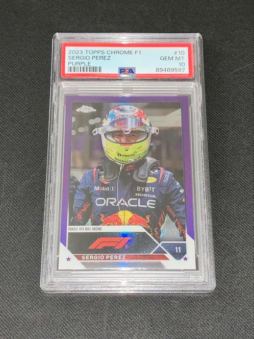 2023 Topps Chrome F1 Sergio Perez /399 PSA 10 card, Hobby & Loisirs créatifs, Autocollants & Images, Comme neuf, Image