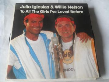45T - SINGLE - Julio Iglesias et Willie Nelson — À tous, Enlèvement ou Envoi, 7 pouces, Single