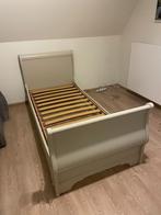 Bed + lattenbodem, Huis en Inrichting, Slaapkamer | Bedden, Ophalen, Gebruikt, Eenpersoons, Beige