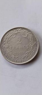 Argent 2fr 1910 fr, Timbres & Monnaies, Monnaies | Belgique, Argent, Enlèvement ou Envoi, Monnaie en vrac, Argent