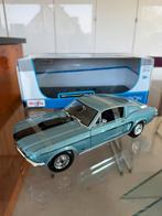 Ford Mustang GT Cobra Jet 1968 Bleu 1:18 Maisto nickel, Hobby & Loisirs créatifs, Enlèvement ou Envoi, Comme neuf, Voiture, Maisto