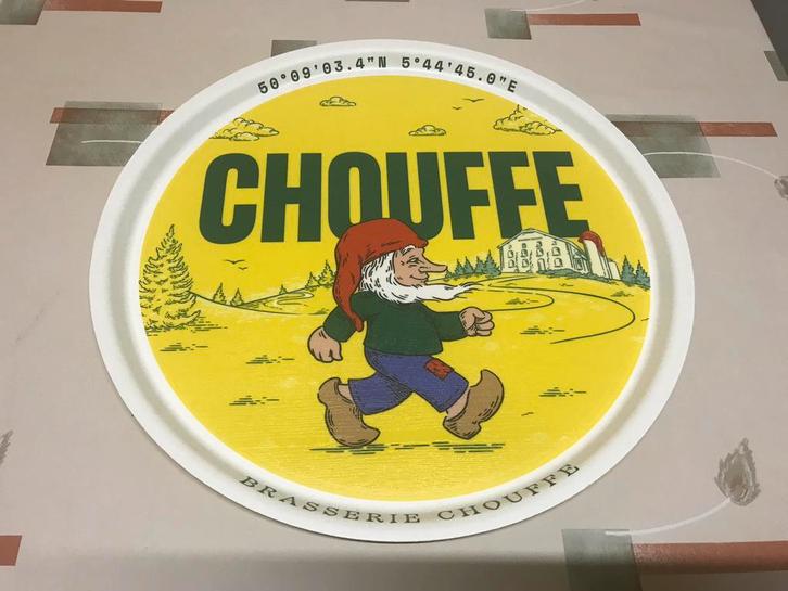 Plateau à chouffe/assiette de service, neuf, Collections, Marques de bière, Neuf, Panneau, Plaque ou Plaquette publicitaire, Enlèvement ou Envoi