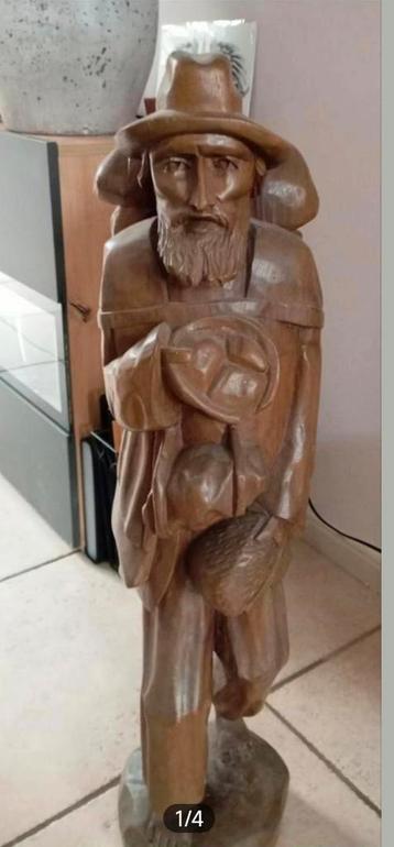 Authentiek "teak wood" beeld midden jaren 1800. beschikbaar voor biedingen