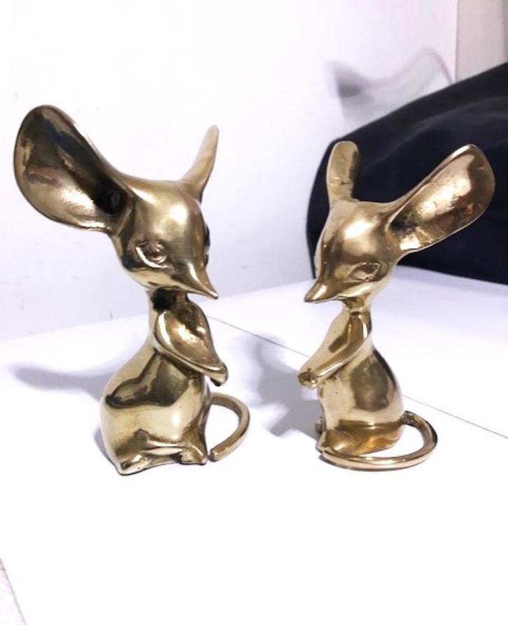 Muizen Brons messing hand gegoten Vintage😍✨😎🎁🤗👌, Antiek en Kunst, Antiek | Brons en Koper, Brons, Ophalen of Verzenden