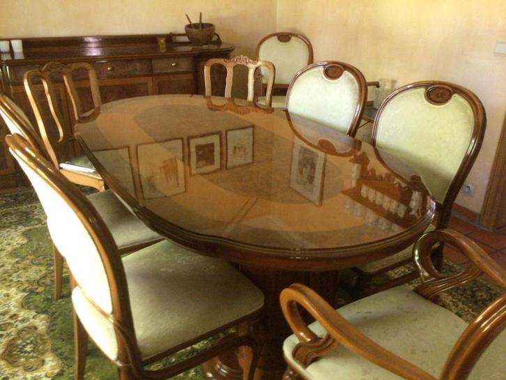 Mahonie interieur, Huis en Inrichting, Complete eetkamers, Zo goed als nieuw, 4 tot 6 stoelen, Ophalen