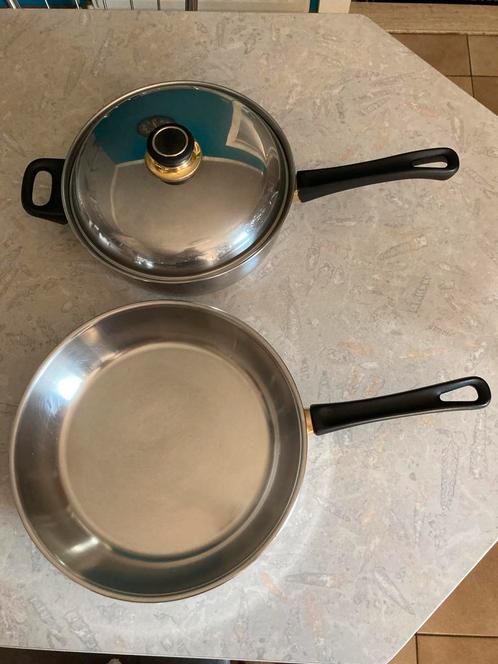 Grote en hoge pan met deksel inox, Huis en Inrichting, Keuken | Potten en Pannen, Zo goed als nieuw, Inox, Ophalen