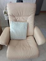 Salon zetels in leder stressless style, Huis en Inrichting, Zetels | Zetels, Ophalen, Gebruikt, 150 tot 200 cm, Rechte bank