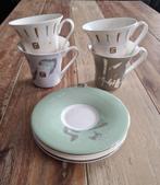 Lot de 4 tasses et sous tasses Spécial T, Ophalen of Verzenden, Nieuw, Porselein, Kop(pen) en/of Schotel(s)