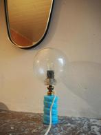 Vintage blauw opaline lampje, bol lamp, 1960s, Ophalen of Verzenden