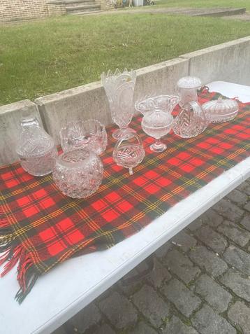 Prachtig lot 10 stuks geslepen kristal beschikbaar voor biedingen