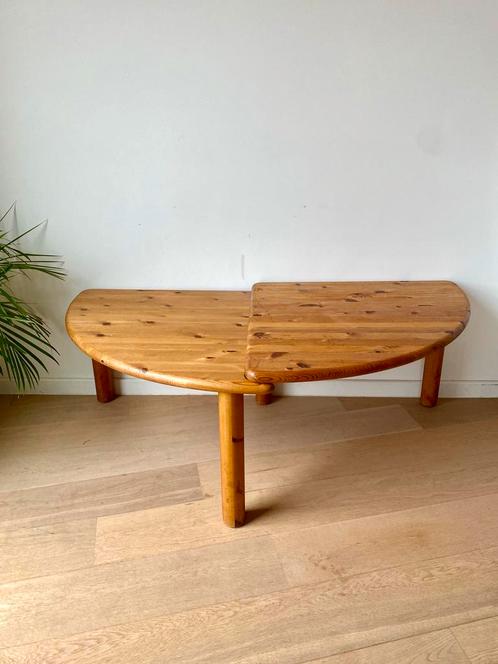 Vintage Deense grenen salontafel, Huis en Inrichting, Tafels | Salontafels, Gebruikt, Overige vormen, Grenenhout, Ophalen