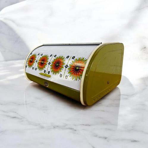 Vintage seventies brooddoos / blikken opbergdoos, Antiek en Kunst, Antiek | Overige Antiek, Ophalen of Verzenden