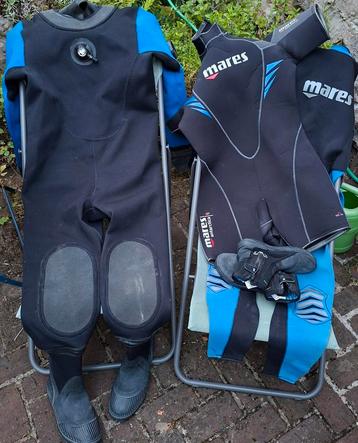 3 wetsuits/watersporten + schoenen  beschikbaar voor biedingen
