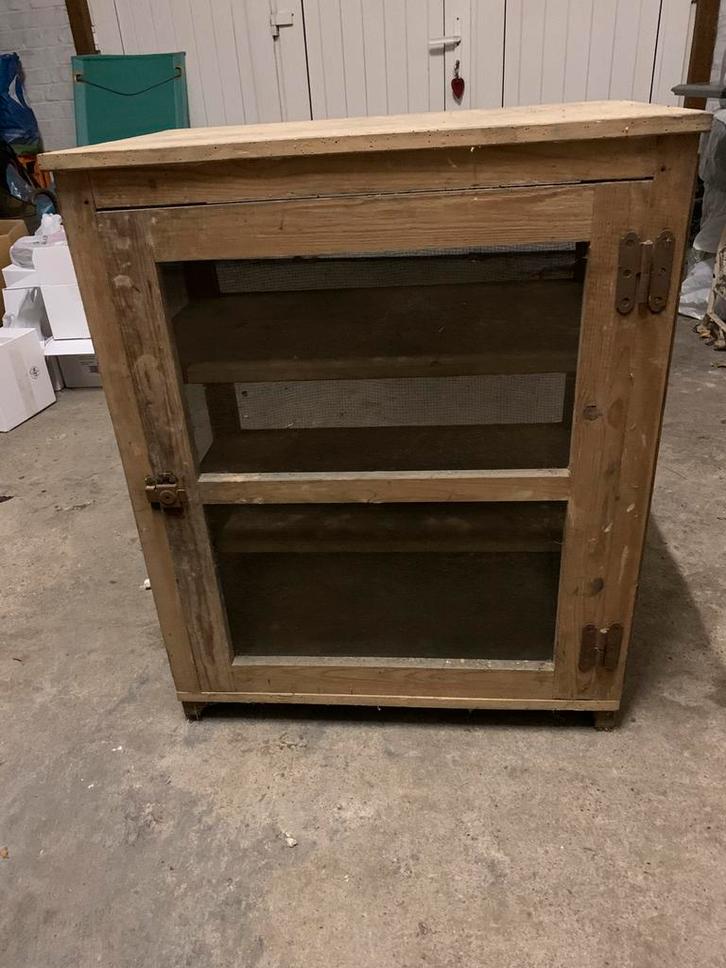 Houten vlees /voedingswaren kastje, Antiek en Kunst, Antiek | Meubels | Kasten, Ophalen