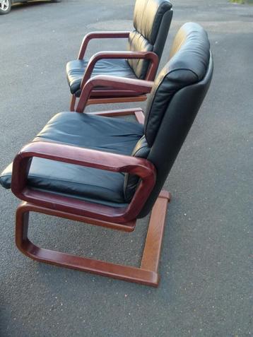 vintage stoel freischwinger leder set van 2 beschikbaar voor biedingen