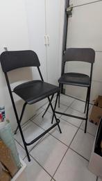 2 inklapbare zwarte IKEA barkrukken, Huis en Inrichting, Barkrukken, Ophalen, Zo goed als nieuw
