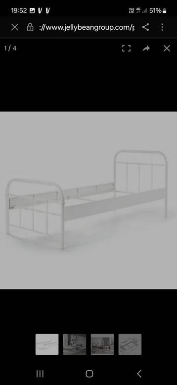 Vipack bed van 90x200cm Boston wit metalen model beschikbaar voor biedingen