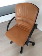 Chaise de bureau Giroflex en cuir, Maison & Meubles, Beige, Chaise de bureau, Enlèvement, Utilisé