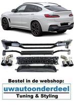 Uitlaat Sport Diffuser glans Zwart Voor Bmw X4 G02 M Pack, Verzenden