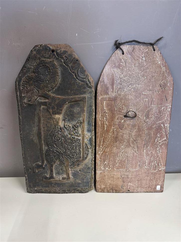 Houten panelen - Java teak wood - begin 19e eeuw, Antiquités & Art, Art | Sculptures & Bois, Enlèvement ou Envoi