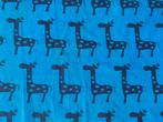 Petrolkleurige tricot met print van giraffen, Blauw, Ophalen of Verzenden, Zo goed als nieuw, 30 tot 120 cm