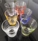 Glazen shotglaasjes multicolor set van 6 stuks, Ophalen of Verzenden, Zo goed als nieuw, Borrel- of Shotglas