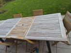 Tuintafel van teakhout en aluminium, Tuin en Terras, Ophalen, Hout