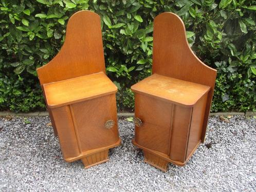 Stel nachtkastjes jaren 60, Huis en Inrichting, Slaapkamer | Nachtkastjes, Gebruikt, 70 cm of meer, 45 tot 65 cm, Hout, Ophalen