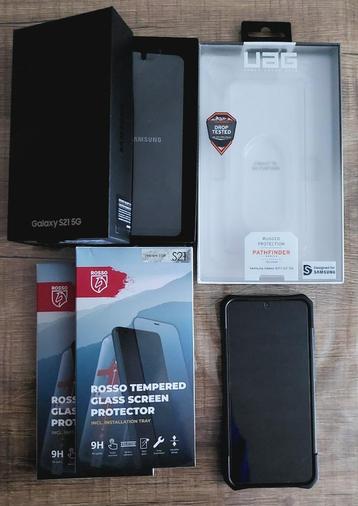 Samsung Galaxy S21 + Hoes + 2 glazen + originelen ongebruikt beschikbaar voor biedingen